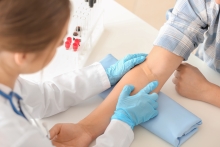 Women getting blood drawn